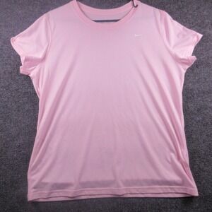 Nike Dri-FIT Shirt Womens XL Pink Short Sleeve Crewneck Running Athletic Tee